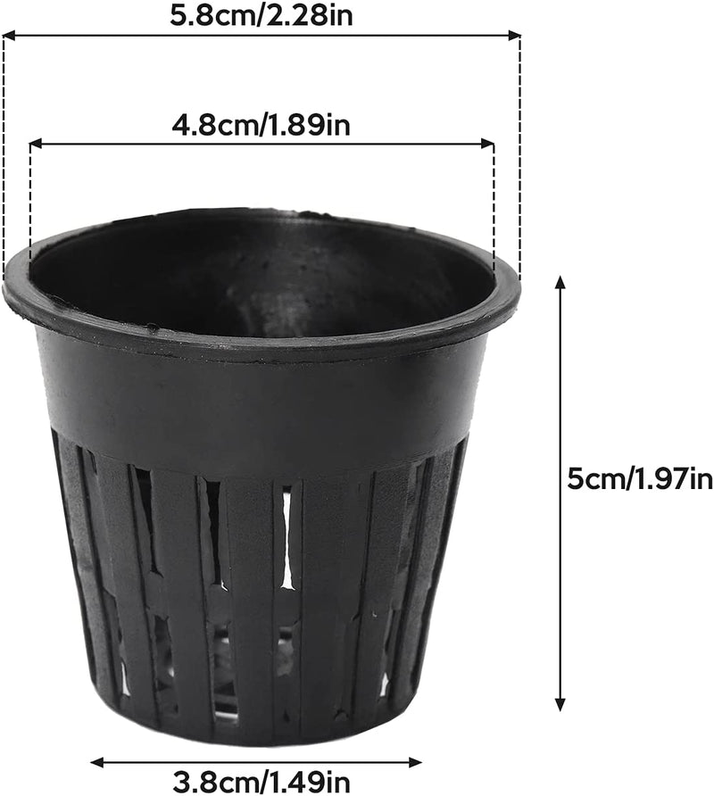 Net Pots 50 Packs 2 Inch Net Cups Valuehall Garden Slotted Mesh Net Cups Heavy Duty Wide Lip round Bucket Basket for Hydroponics and Aquaponics V7E02