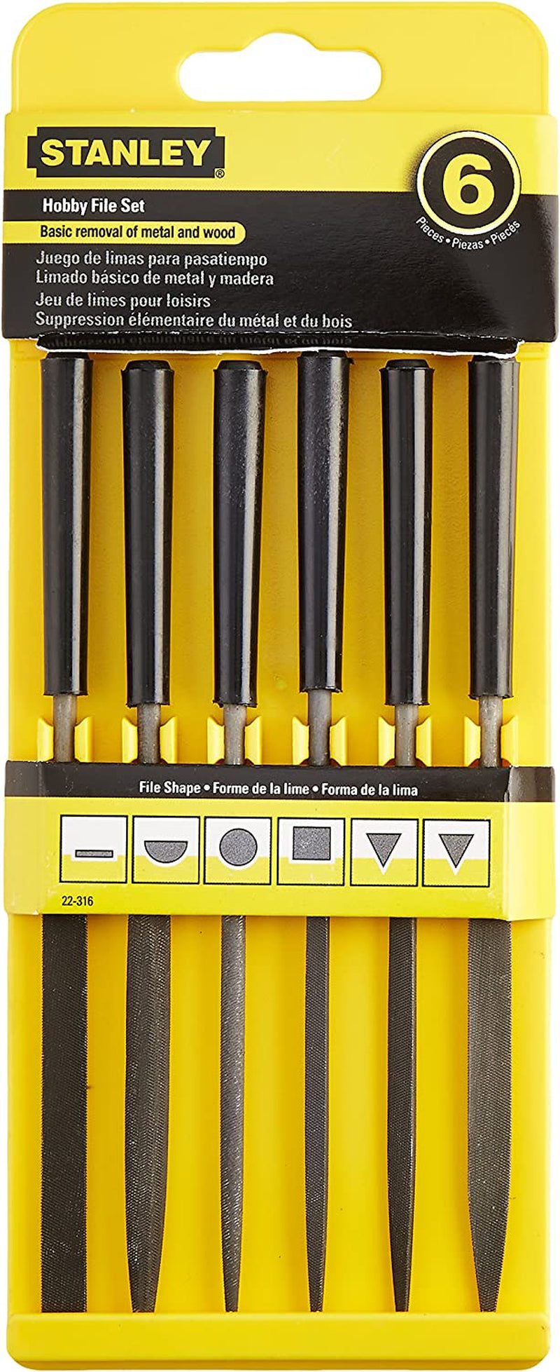 STANLEY 5-1/2-Inch Hobby File Set, 6-Pack