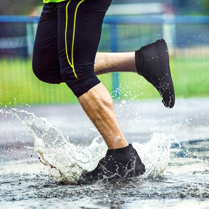 Shiwely Waterproof Shoe Covers, Silicone Reusable Shoe Cover Non-Slip Durable Zipper Elastic Rain Cover Protection for Men Women (L (Women 8-12, Men 7-11), Green)
