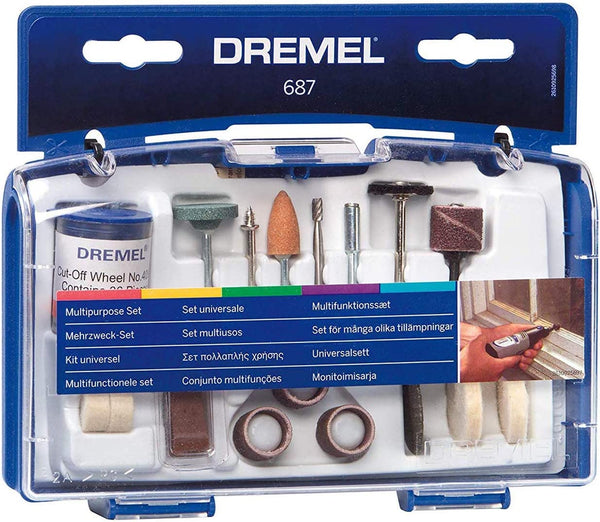 Dremel 687-01 52-Piece General Purpose Rotary Tool Accessory Kit with Case, Silver