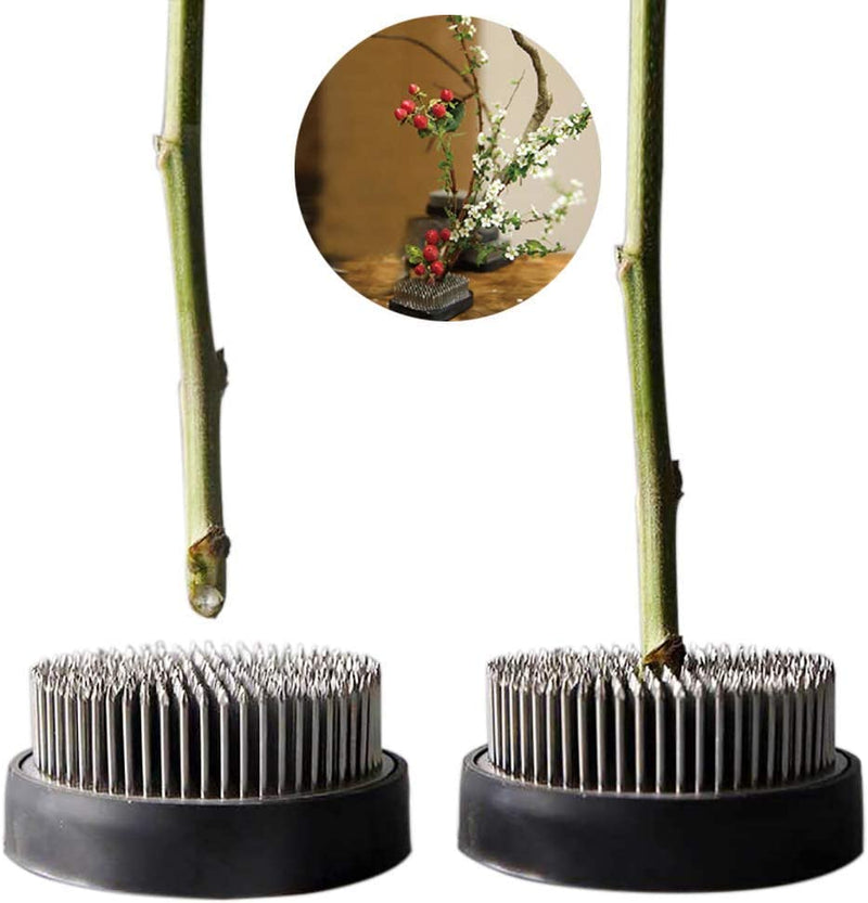 JUSTDOLIFE Flower Frogs Stainless Floral Frogs Kenzan Flower Vase Round  Metal Flower Arranger Tool Pin Holder Ikebana Flower Pin Frogs for Vase  Flower