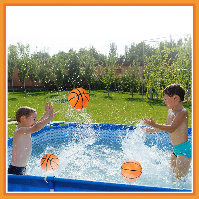 9 Pieces Toy Basketball Set Inflatable 6 Inch Miniature Basketball with 1 Pump and 1 White Red Basketball Storage Bag PVC Outdoor Indoor Mini Basketball Ball Net Storage for Party Favor (Orange)