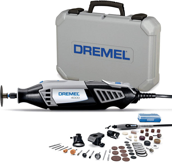 Dremel 4000 Rotary Tool 175W Multi Tool Kit (4 Attachments, 50 Accessories, Variable Speed 5,000 35,000 RPM for Cutting, Carving, Sanding, Drilling, Polishing, Routing, Sharpening, Grinding)
