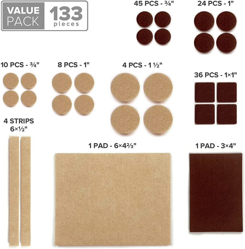 Felt Furniture Pads X-PROTECTOR - 48 PCS 1 - Felt Pads Floor Protectors -  Chair Felts Pads for Furniture Feet Wood Floors - Best Furniture Pads for