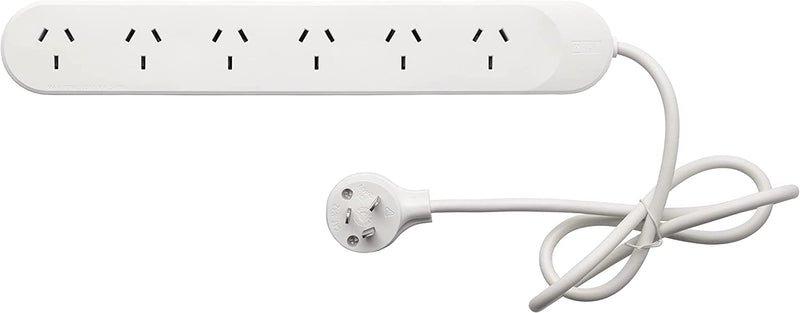 HPM R105/6 Standard 6 Outlet Powerboard White