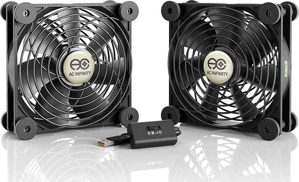 AC Infinity MULTIFAN S7, Quiet Dual 120mm USB Fan, UL-Certified for Receiver DVR Playstation Xbox Computer Cabinet Cooling
