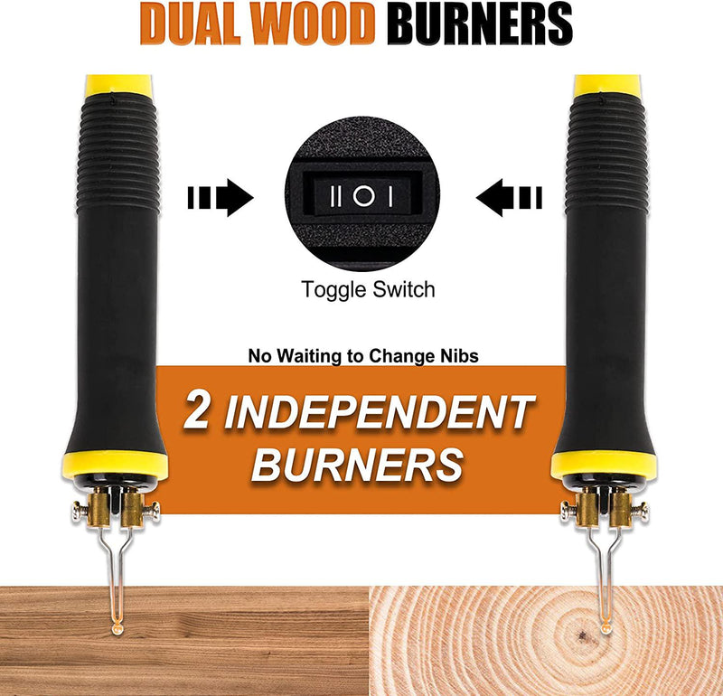 ViiArt Wood Burning Kit Professional Digital Adjustable Wood Leather  Pyrography Machine Kit Wood Burner Tool 24 Wire Tips(Single Pen)