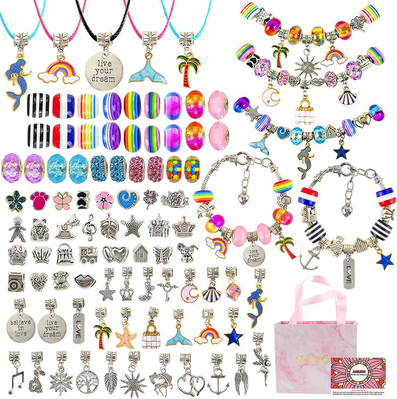 85 Pcs Charm Bracelet Making Kit, Acejoz DIY Charm Bracelets Beads for
