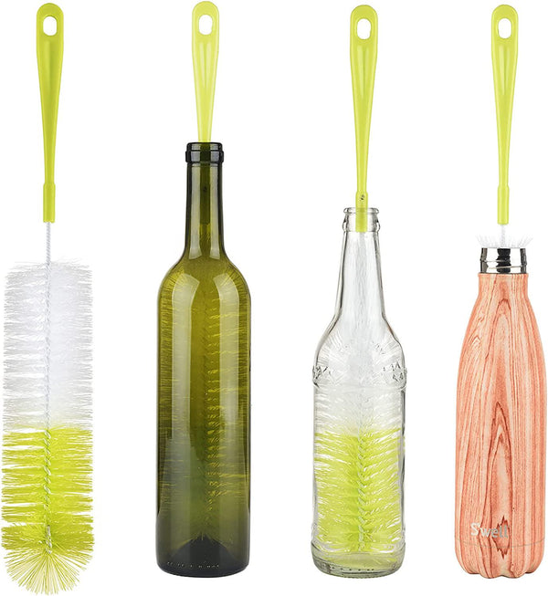ALINK 16 Long Bottle Brush Cleaner for Washing Wine, Beer, Swell, Decanter, Kombucha, Thermos, Glass Jugs and Long Narrow Neck Sport Bottles