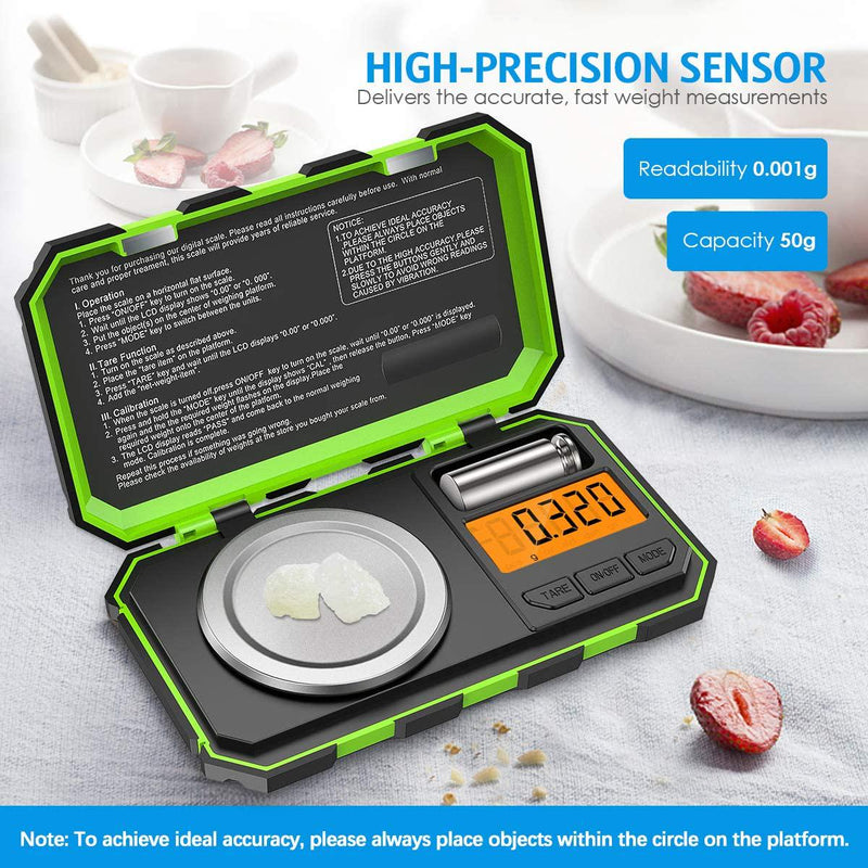 Smart Weigh 50g x 0.001 grams, Premium High Precision Digital Milligram  Scale, includes Tweezers, Calibration Weights