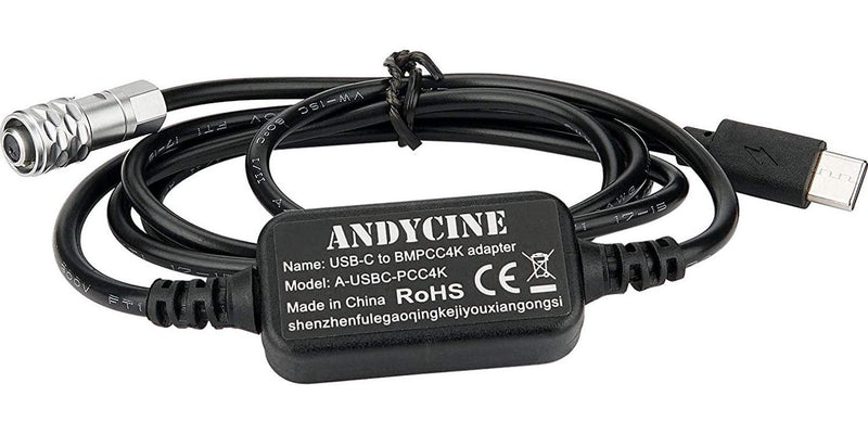 ANDYCINE 12V USB PD Power Pipe for BMPCC Blackmagic Pocket Cinema Camera 4K and 6k USBC PD Power Cable, Power Your Camera from Any USB-C PD Device