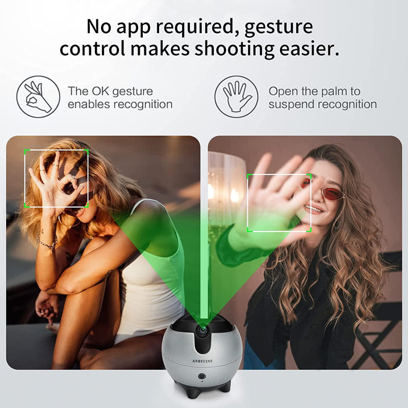ANDYCINE Face Motion Tracking Phone Holder Ai Follow No App/WiFi Needed Fast Response Selfie Mount