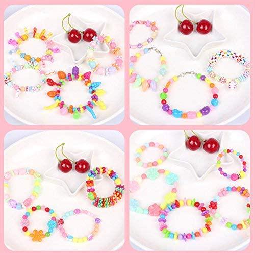 ANDYKEN Bead Kits for Jewelry Making - Craft Beads for Kids Girls Jewelry Making Kits Colorful Acrylic Girls Bead Set Jewelry Crafting