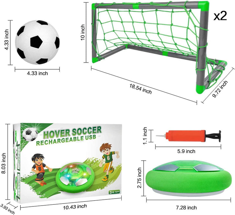 AOKESI Kids Toys Hover Soccer Ball Set with 2 Goal and 1 Kids Soccer Ball, LED Light Soccer Games, Hover Toys with Foam Bumper for Indoor Games, Toddler Boy Toys Gifts for 3 -13 Year Old Boys Girls Toys