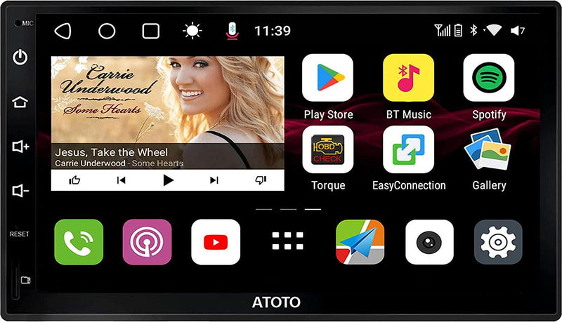 ATOTO S8 Premium 7inch Double-DIN Android Car Stereo, Wireless CarPlay and Android Auto, Dual Bluetooth w/aptX HD, QLED Display,Split Screen, HD Rearview with LRV, USB tethering,SCVC and More, S8G2B74PM