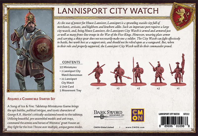 A Song of Ice and Fire Tabletop Miniatures Game Lannisport Enforcers