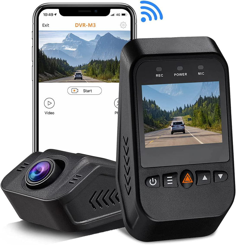 Acteam Dash Cam with WiFi Full HD1080P Camera Recorder 2 IPS Screen Car Camera with App G-Sensor,Night Vision,Loop Recording,170° Wide Angle,Support 128GB Max