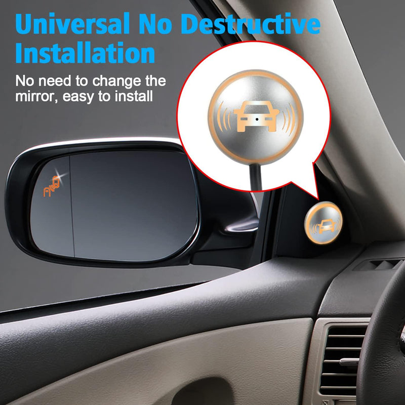 Acteam Ultrasonic Blind Spot Detection System Universal Car Radar Blind Spot Monitoring Sensor System Kit Car Lane Changing Warning BSD Distance Assistant with Reverse Parking System