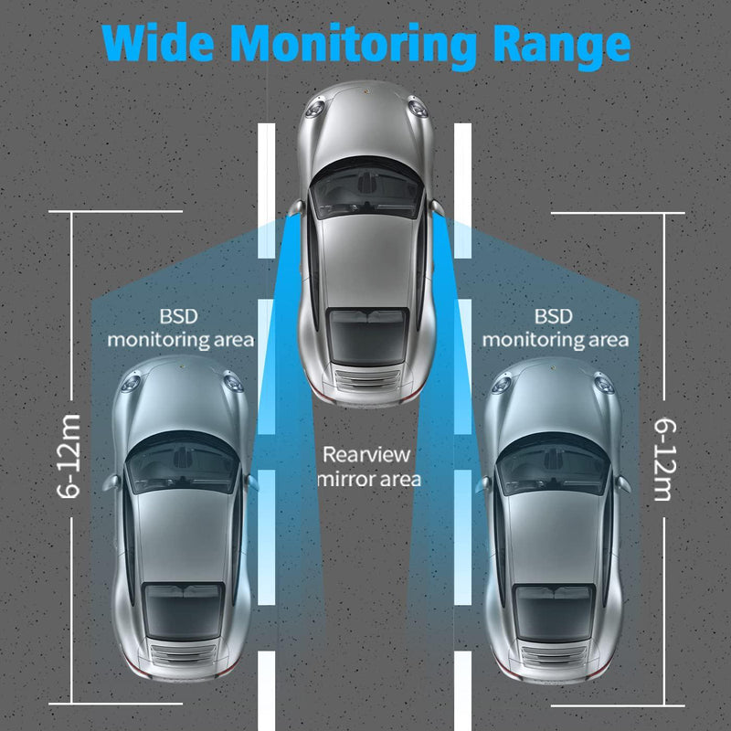 Acteam Ultrasonic Blind Spot Detection System Universal Car Radar Blind Spot Monitoring Sensor System Kit Car Lane Changing Warning BSD Distance Assistant with Reverse Parking System