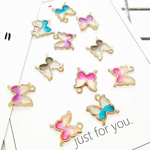 Airssory 20 Pcs Butterfly Shape Open Back Bezel Frame Blank Charms Pendants for DIY UV Resin Epoxy Resin Pressed Flower Jewelry Making DIY Craftings Art Project - 35x32mm