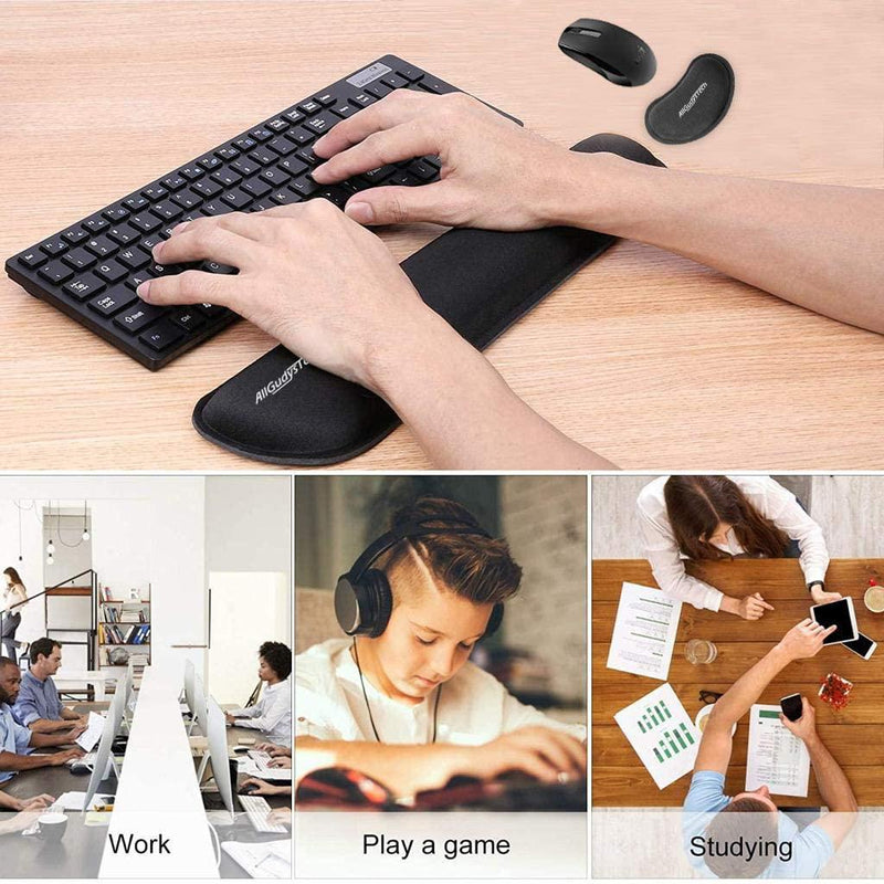 AllGudysTech Keyboard and Mouse Wrist Rest with Ergonomic Memory Foam