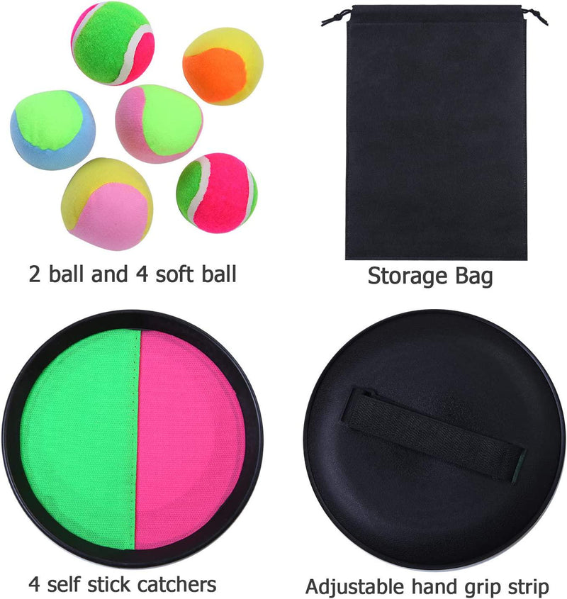  Paddle Catch Ball and Toss Game Set Disc Toss and
