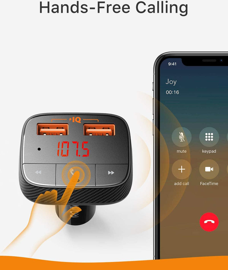 Anker Roav SmartCharge F0 Bluetooth FM Transmitter for Car, Audio Adap