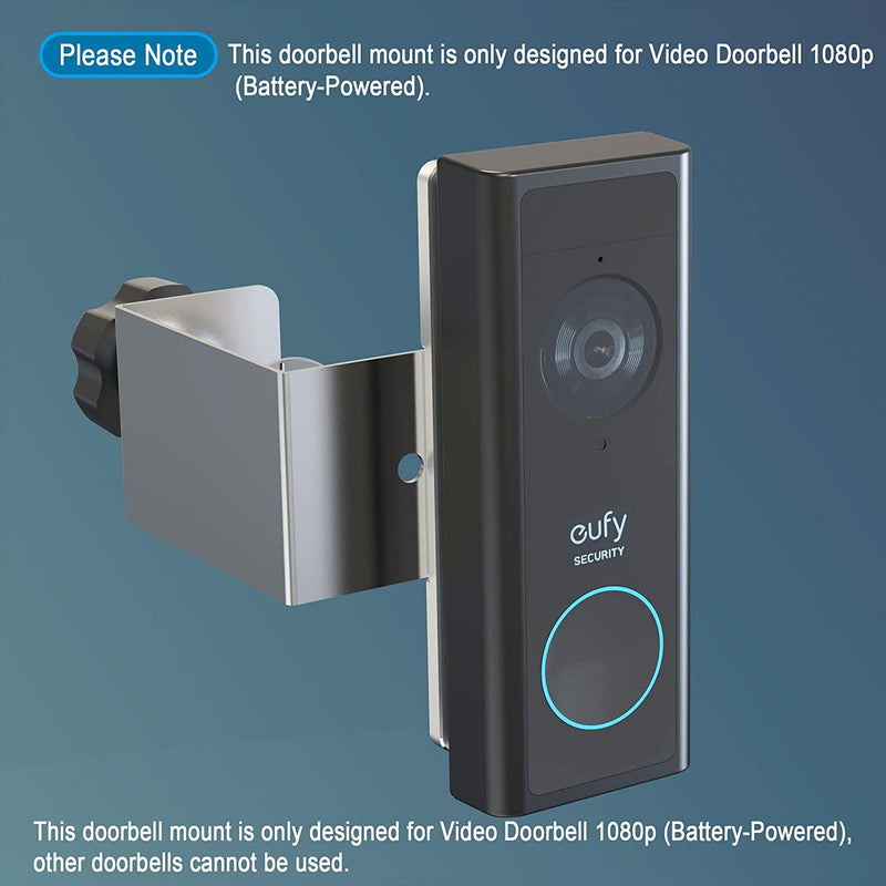 Anti-Theft Doorbell Mount Design for eufy Video Doorbell 1080P (Bat),No Drill,Not Rust, Not Block Doorbell Sensor,VMEI Door Mount for Home Apartment Office Room Renters-Silver
