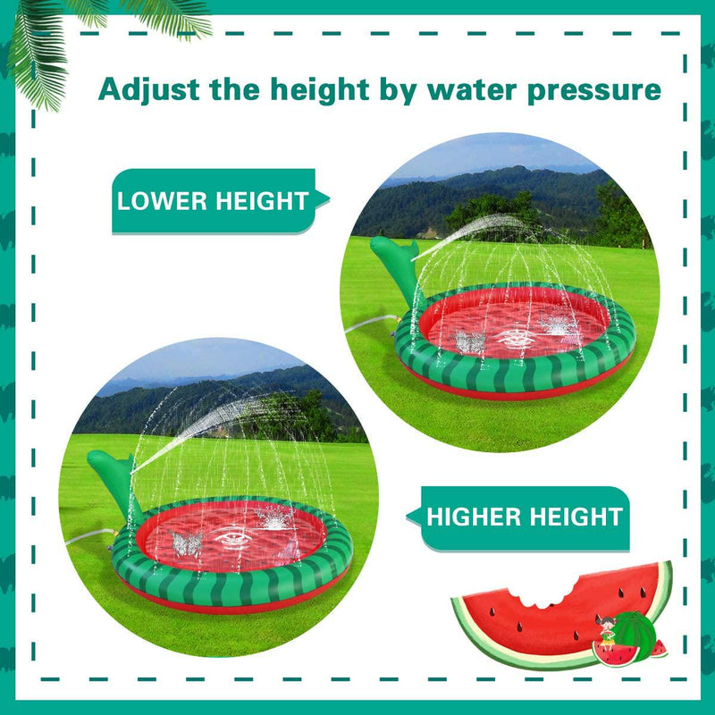 Apfity Splash Pad Sprinkler for Kids, 65 Splash Play Mat for 2 3 4 5 Years Old Boys Girls Summer Outdoor Game Water Toys, Inflatable Baby Swimming Wading Pool for Toddlers Children Kiddie Outside