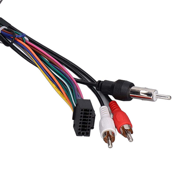 Aramox Wire Harness Adapter, Car Stereo Radio Wiring Harness Adapter Power Cable with Rear View Reversing Line for Android