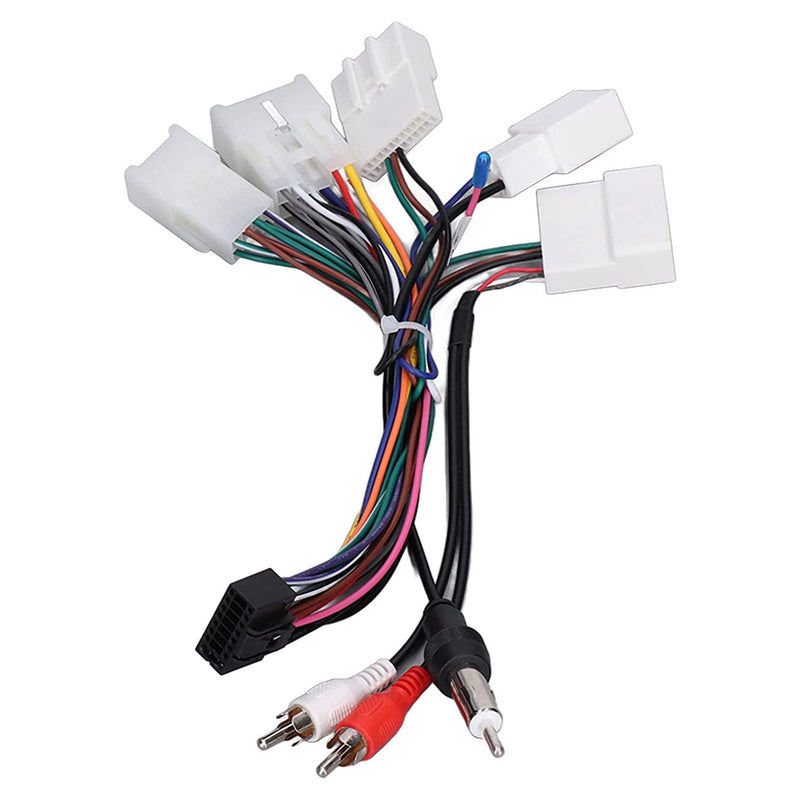 Aramox Wire Harness Adapter, Car Stereo Radio Wiring Harness Adapter Power Cable with Rear View Reversing Line for Android