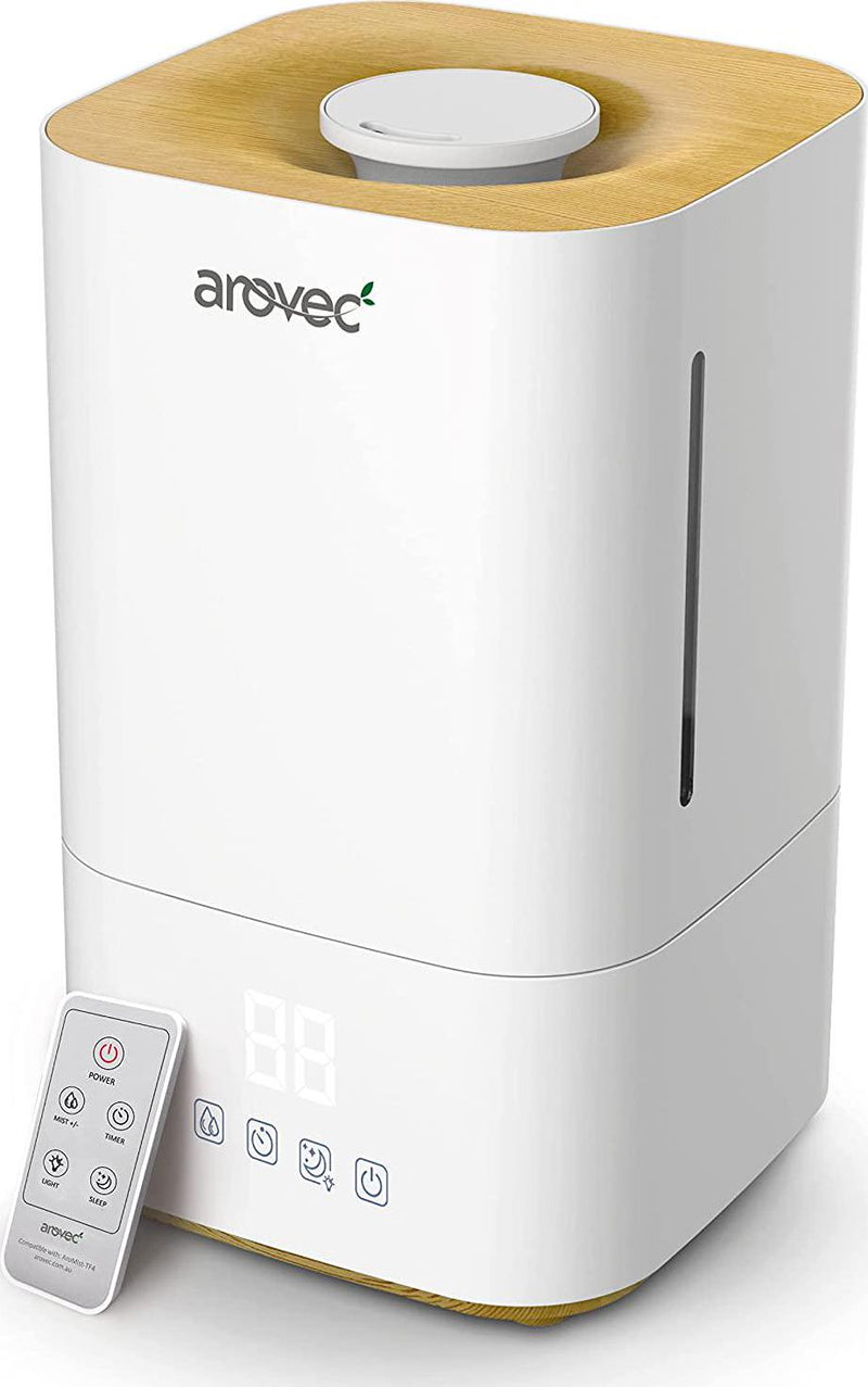 Arovec Top Fill 2-in-1 Humidifier and Aroma Diffuser, 4L Large Water Tank, 360° Rotatable Nozzle, Convenient Touch Screen, Noise Free Sleep Mode, Timer, 3-Mist level, Visible Water Level Indication, Waterless Auto Shut-off, Removable Water Tank and