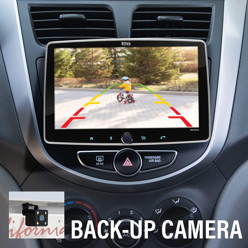 BOSS Audio Systems BCPA10RC CarPlay Android Auto 1 Din Stereo with Backup  Camera 