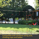 BRAVEWAY Ninja Warrior Obstacle Course for Kids Slackline Kit Ninja Line Monkey Bars Kit with 2 x 40-ft Slacklines Included 8 Accessories