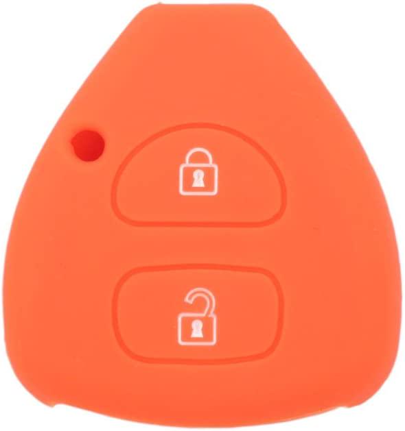 BROVACS Silicone Cover Protector Case Holder Skin Jacket Compatible with TOYOTA 2 Button Remote Key Fob CV9406 Orange