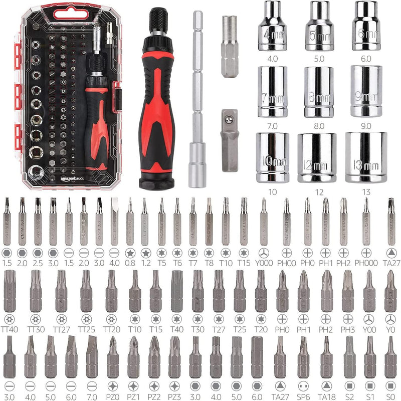 Basics 73-Piece Magnetic Ratchet Wrench and Screwdriver Set