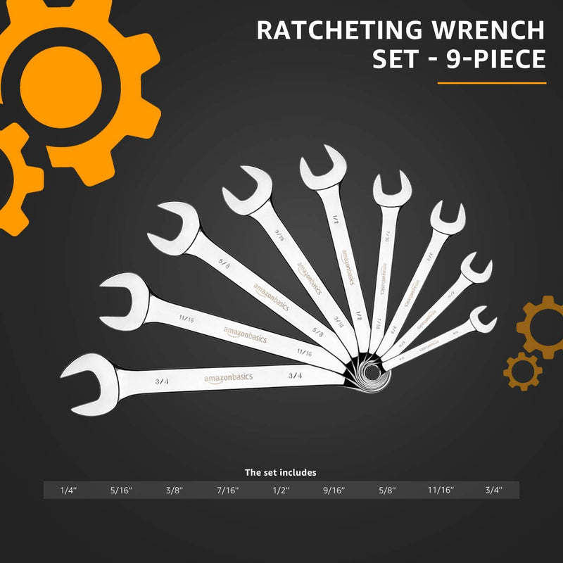 Basics Combination Wrench Set - 9-Piece, SAE