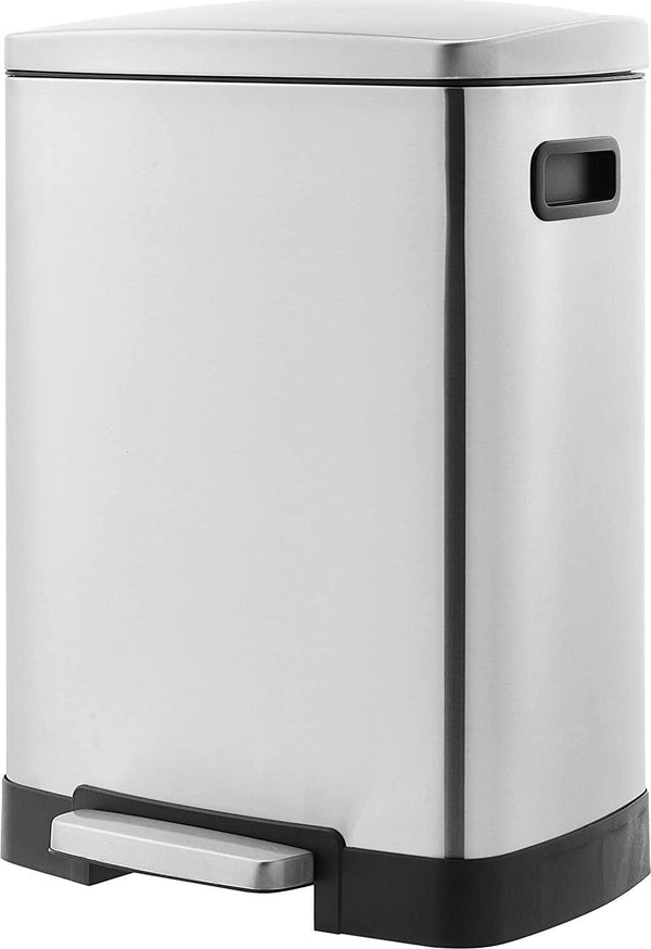 Basics Stainless Steel Recycle Dustbin with Two Interior Bins 25L + 15L - Rectangular 40L Total