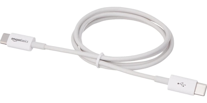 Basics USB Type-C to USB Type-C 2.0 Cable - 3 Feet (0.9 Meters) - White