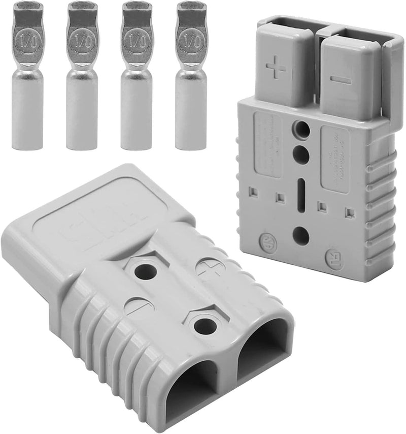 Battery Connector, 175AMP 600V Battery Quick Disconnect Connector Plug Kit Cable Terminal Battery Power Connector, Grey.