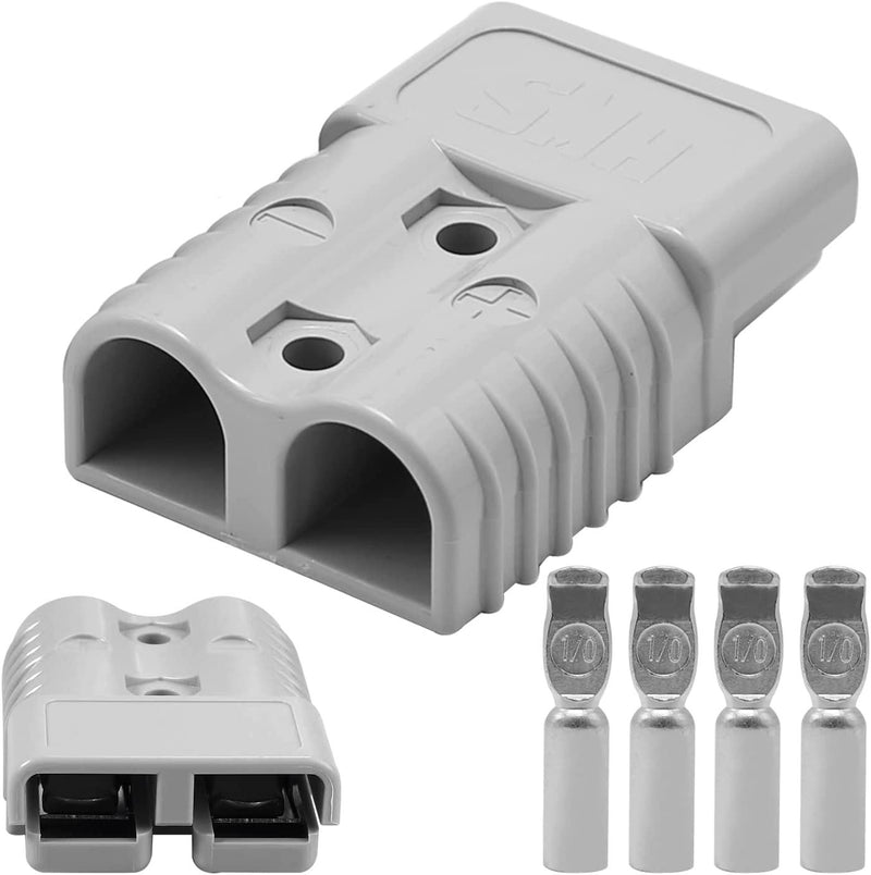 Battery Connector, 175AMP 600V Battery Quick Disconnect Connector Plug Kit Cable Terminal Battery Power Connector, Grey.