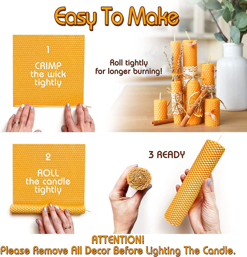 Beeswax Candle Making Kit - All-Inclusive DIY Candle Making Kit for Ad