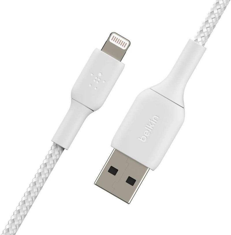 Belkin CAA002bt2MWH Braided USB-A to Lightning Cable,White