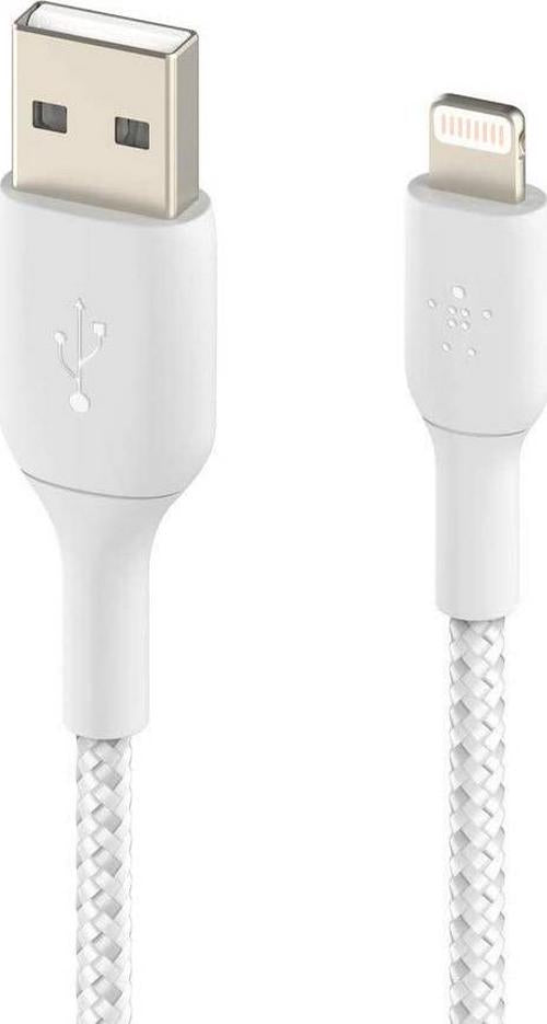 Belkin CAA002bt2MWH Braided USB-A to Lightning Cable,White