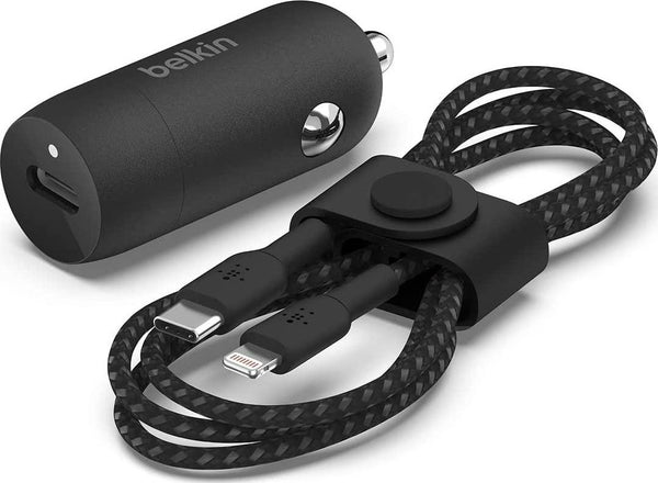 Belkin CCA003 BoostUp 20W USB-C PD Car Charger + USB-C to Lightning Cable