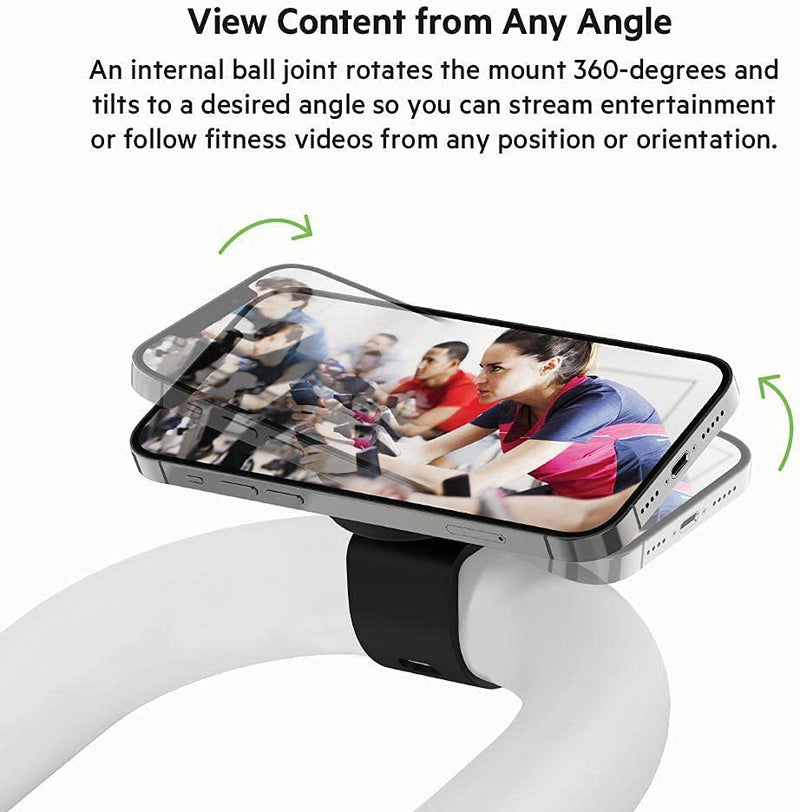 Belkin Fitness Mount compatible with MagSafe for Gym Equipment, Magnetic Cellphone Mount, Handlebar Strap for Indoor Cycling, Treadmill, Spin Bike, Elliptical for iPhone 12, 12 Pro, 12 ProMax, 12 Mini, MMA005BTBK