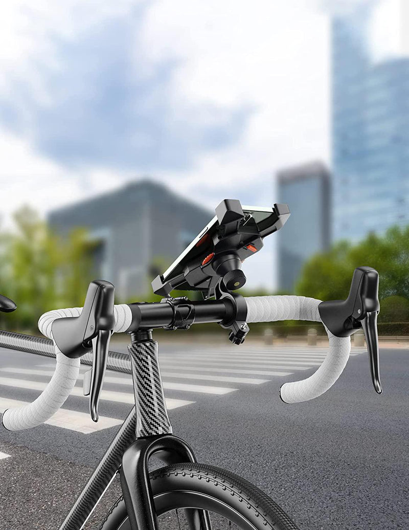 Bike Mount, Universal Cell Phone Bicycle Handlebar & Motorcycle Holder  Cradle with 360 Rotate for iPhone 6s 6 5s 5c 5,Samsung Galaxy S5 S4 S3,  Google Nexus 5 4 and GPS Device