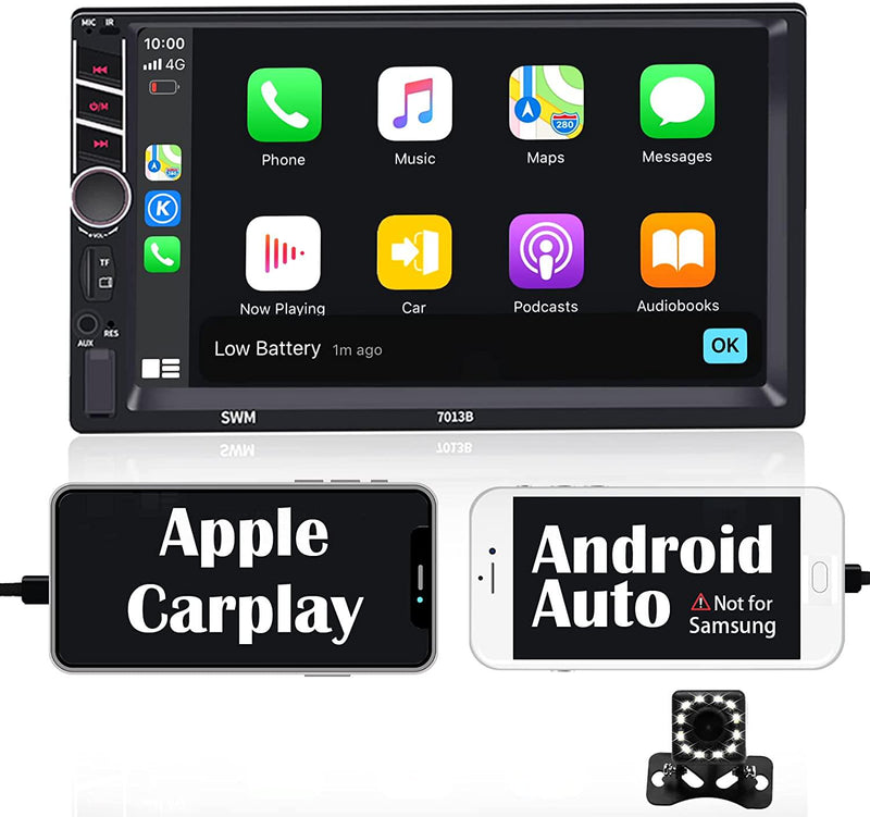 Binize 7 inch Car Stereo Radio with Apple Carplay Android Auto Double