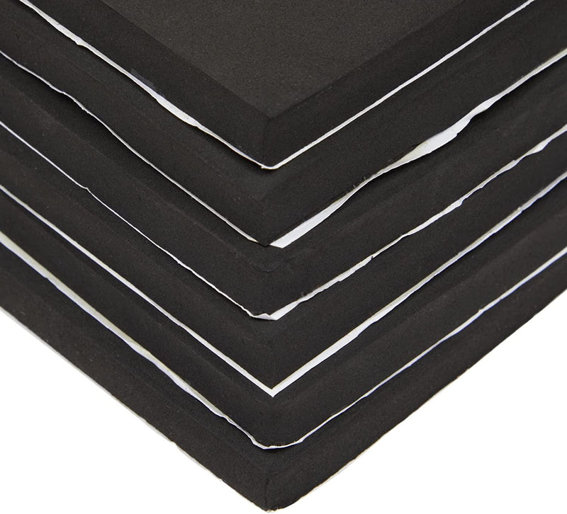 Black Adhesive Foam Pads, 1/2 Inch Neoprene Rubber Sheets (4x4 in, 10 Pack)