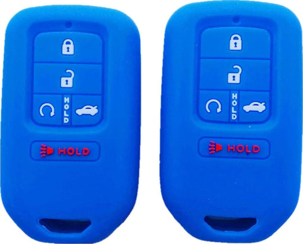Blue Silicone Smart Key Fob Covers Case Protector Keyless Remote Holder for Honda Accord Civic CR-V CRV Pilot EX EX-L Touring Premium OEM Part NumberFor FCC ID:, KR5V2X, 72147-TG7-A11
